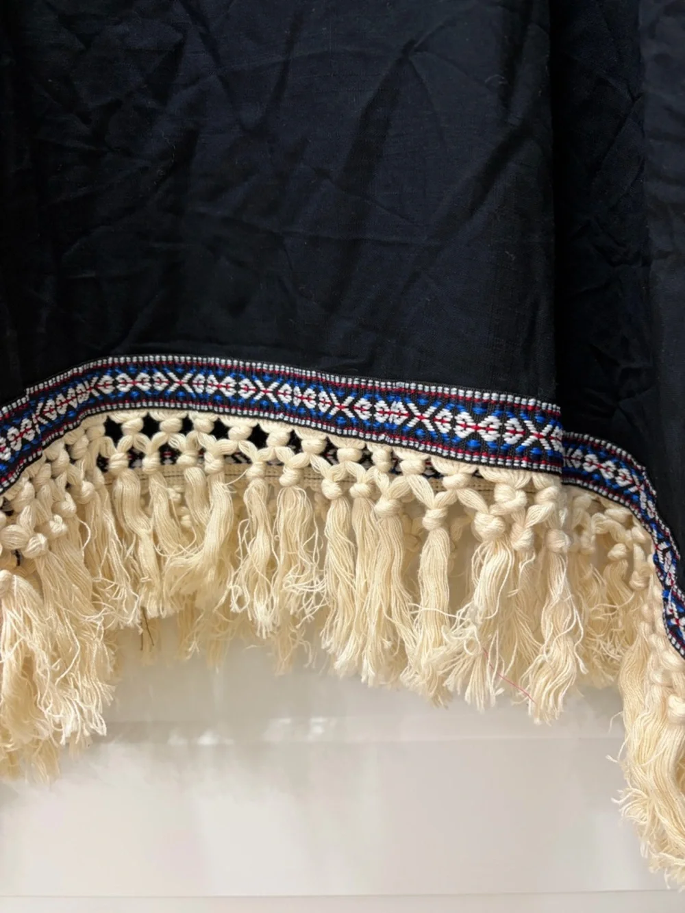 Be Beach by Exist Black Western Boho Costal Cowgirl Sundress With Fringe Size L - Picture 3 of 6